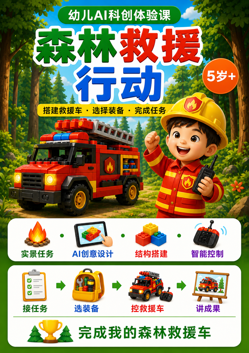C3 · 发明工坊 · 森林救援行动简化版海报